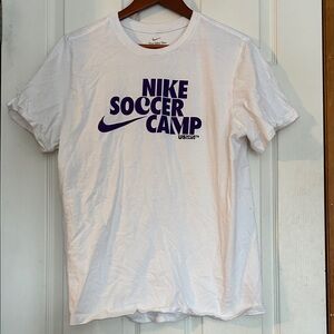 Nike White Soccer Camp T-Shirt with Purple Logo